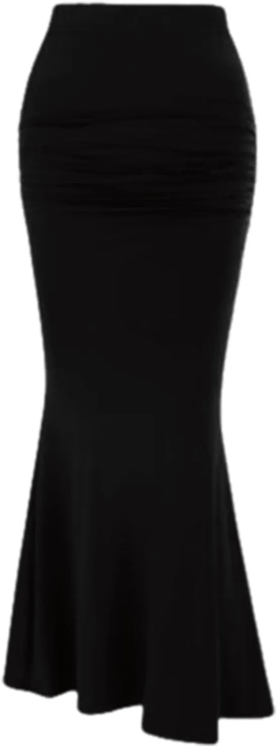 Women's High Waist Skirts Slim Bodycon Flared Midi Skirt Elasticized Waistband A Line Maxi Long Pencil Skirts