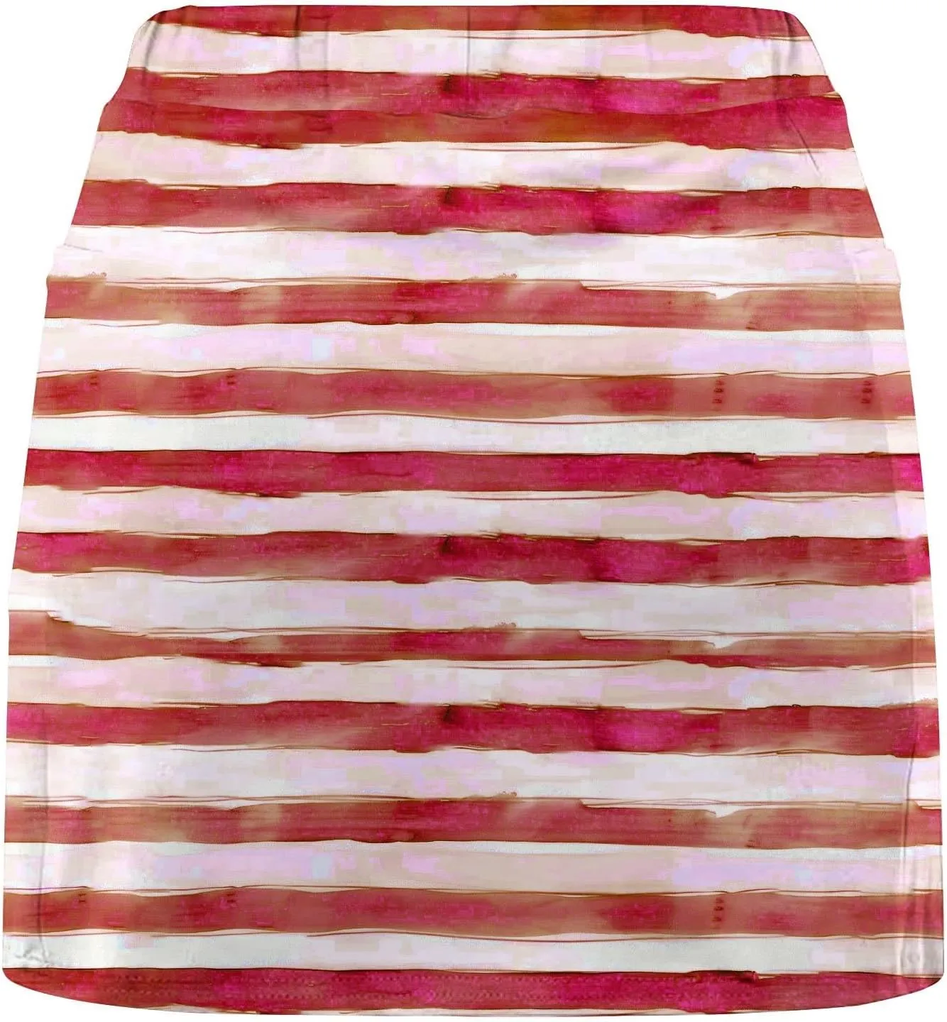 Women's High Waisted Tennis Skirts Striped Color Block Athletic Golf Skorts with Built in Shorts Workout Skirt