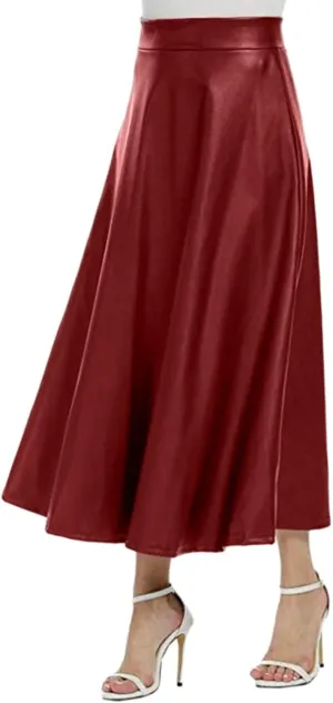 Womens Midi Skirts Women's Midi Skirt Summer Pleated Flowy Elastic High Waisted Skirts with Pockets Black Mini Skirt