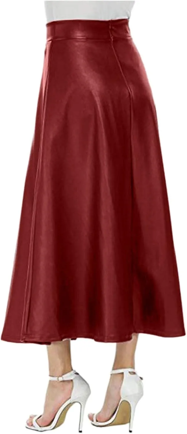 Womens Midi Skirts Women's Midi Skirt Summer Pleated Flowy Elastic High Waisted Skirts with Pockets Black Mini Skirt