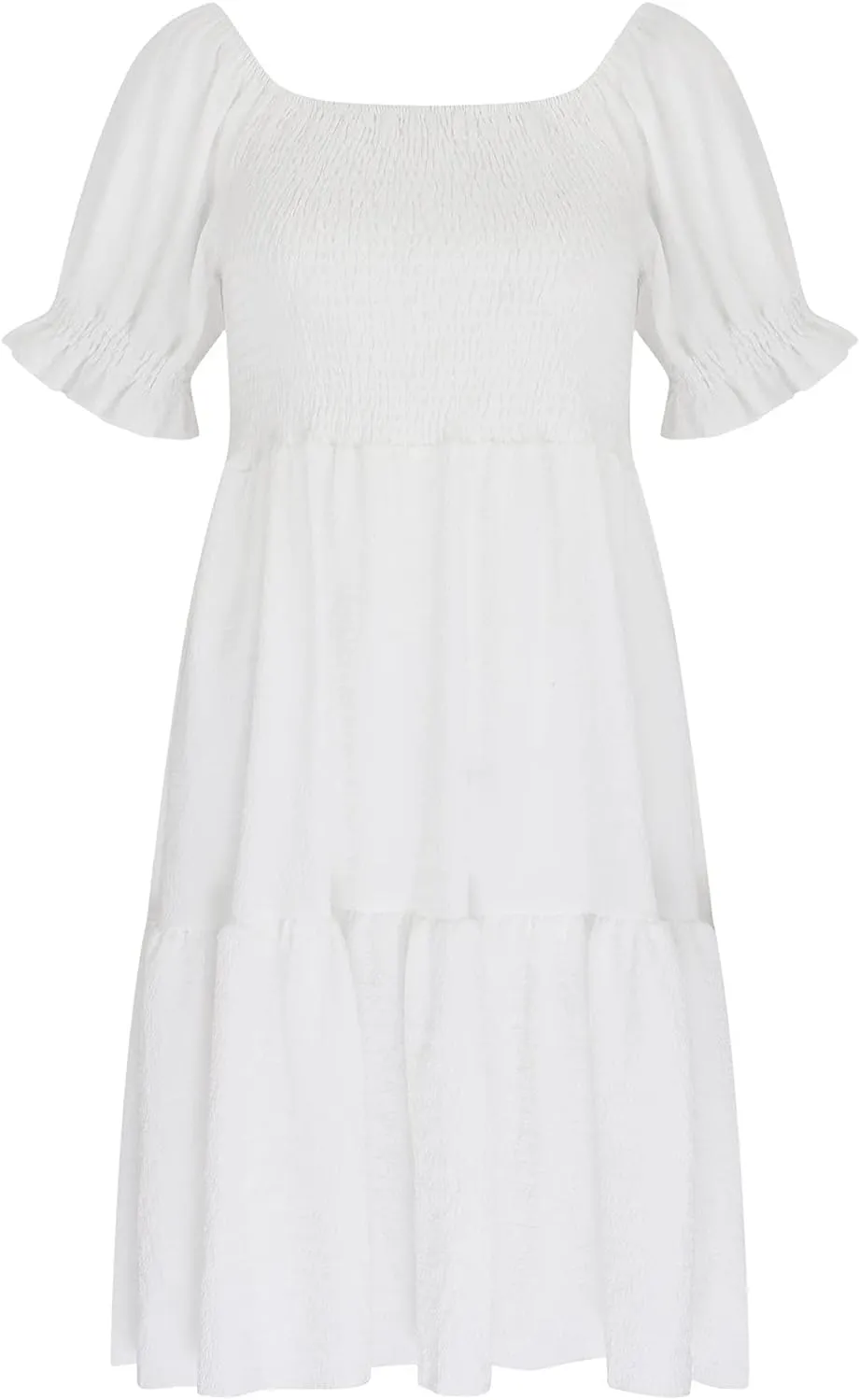 Womens Off Shoulder Midi Dress Summer Ribbed Tube Dresses Short Sleeve High Waist Dress Trendy Sexy Solid Clothing