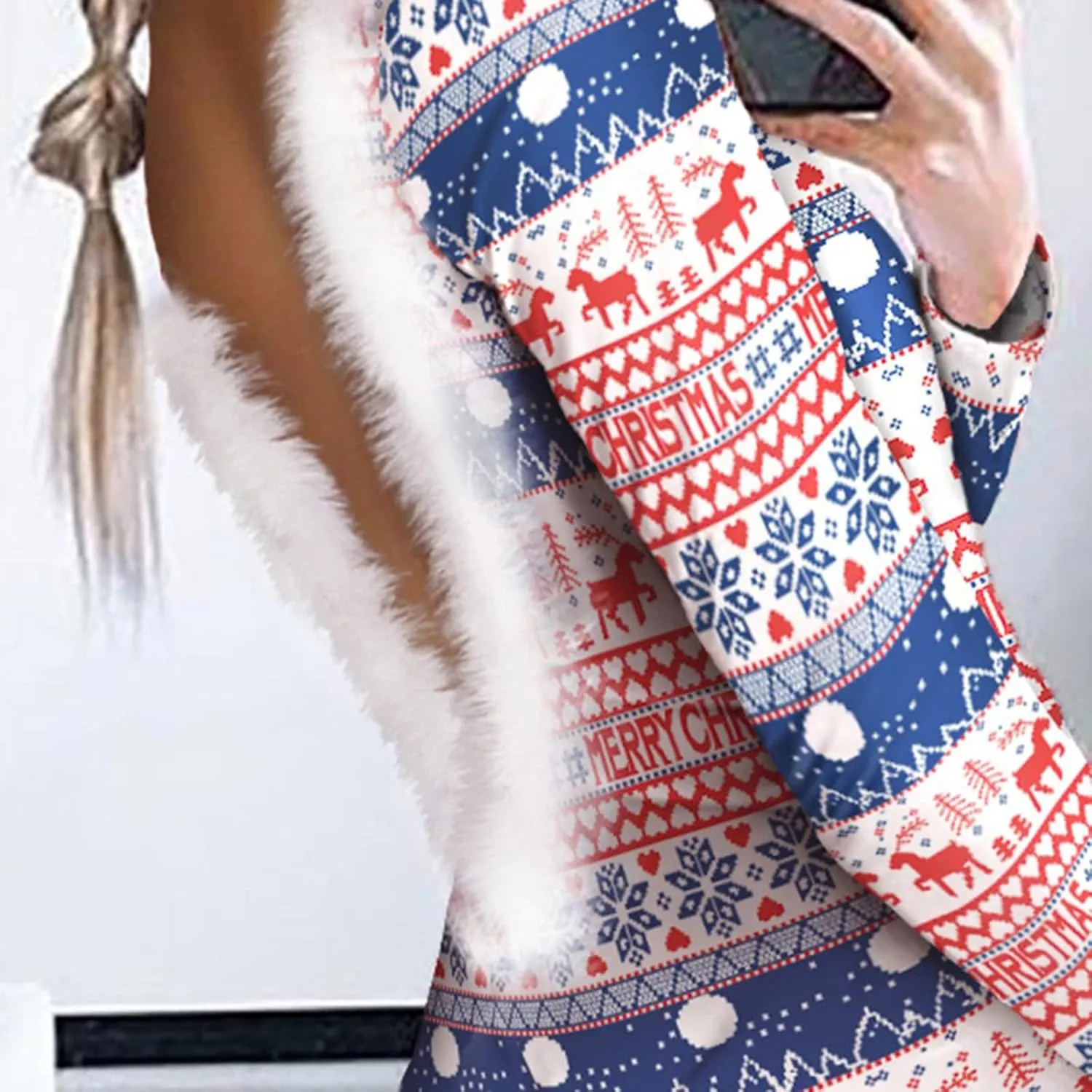 Women's One-Piece Pajamas Sexy Deep V-Neck Backless Dress Funny Christmas Long Sleeve Jumpsuit Romper Bodysuit Nightwear