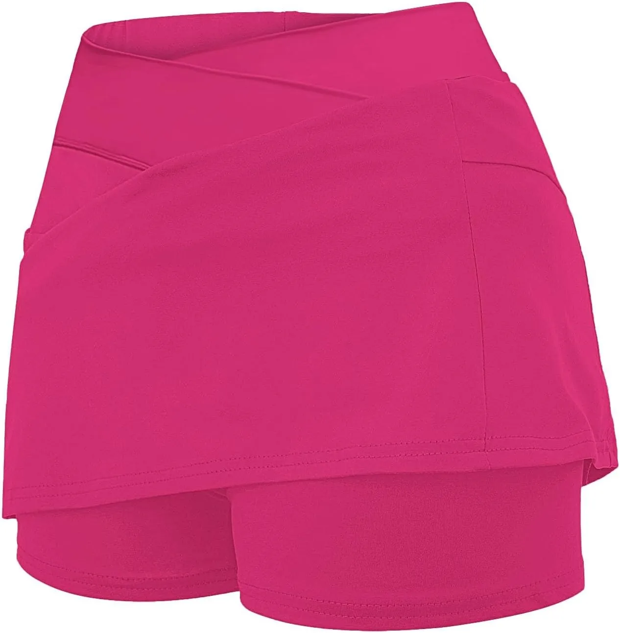 Women's Pleated Skirts Summer Sports Loose Trendy Drawstring Solid Color Yoga Fitness Tennis Skirt Plus Size, S-5XL