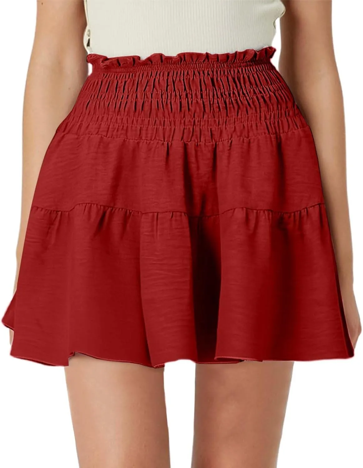 Women's Skirt Flowy A-Line Skirts High Waisted Peplum Mini Dress Summer Casual Y2K Pleated Cute Dress 2025 Fashion