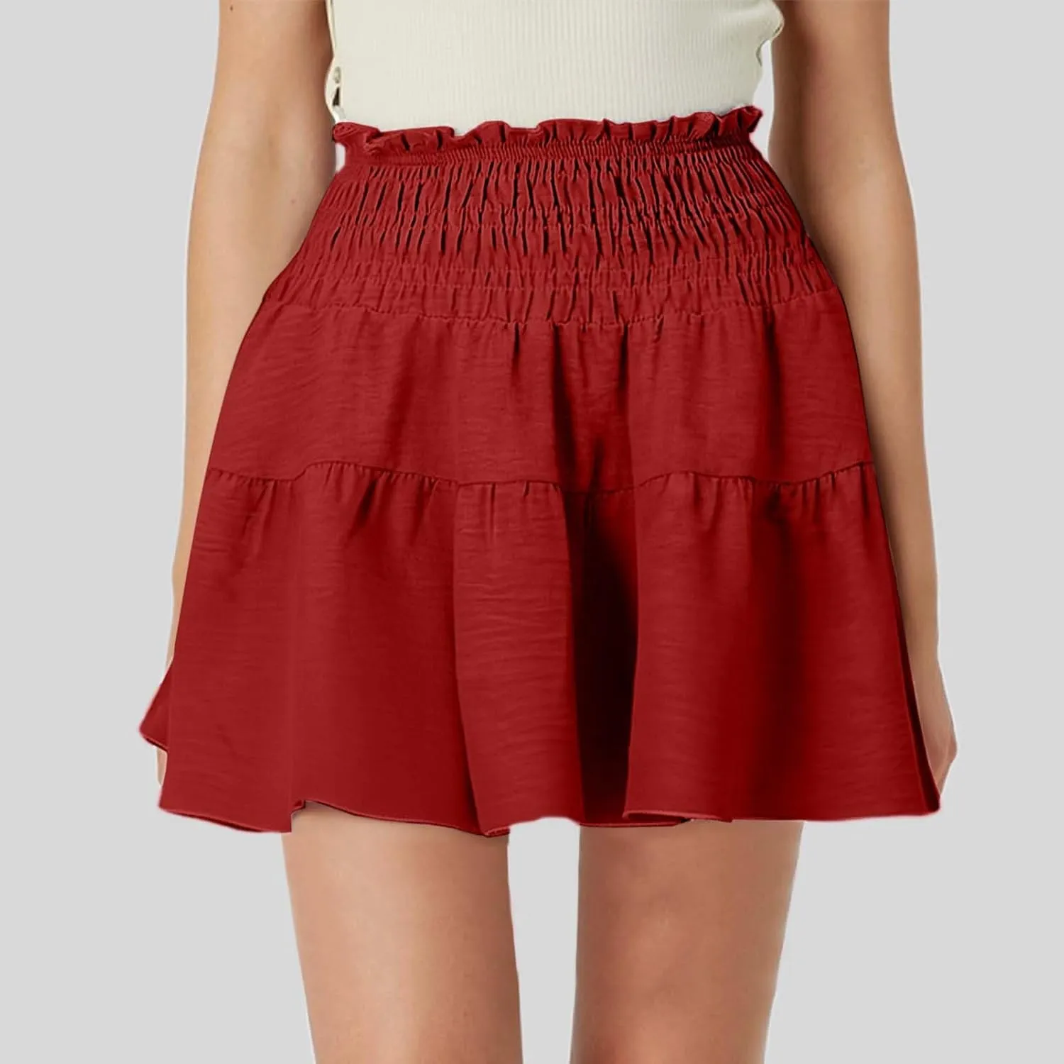 Women's Skirt Flowy A-Line Skirts High Waisted Peplum Mini Dress Summer Casual Y2K Pleated Cute Dress 2025 Fashion