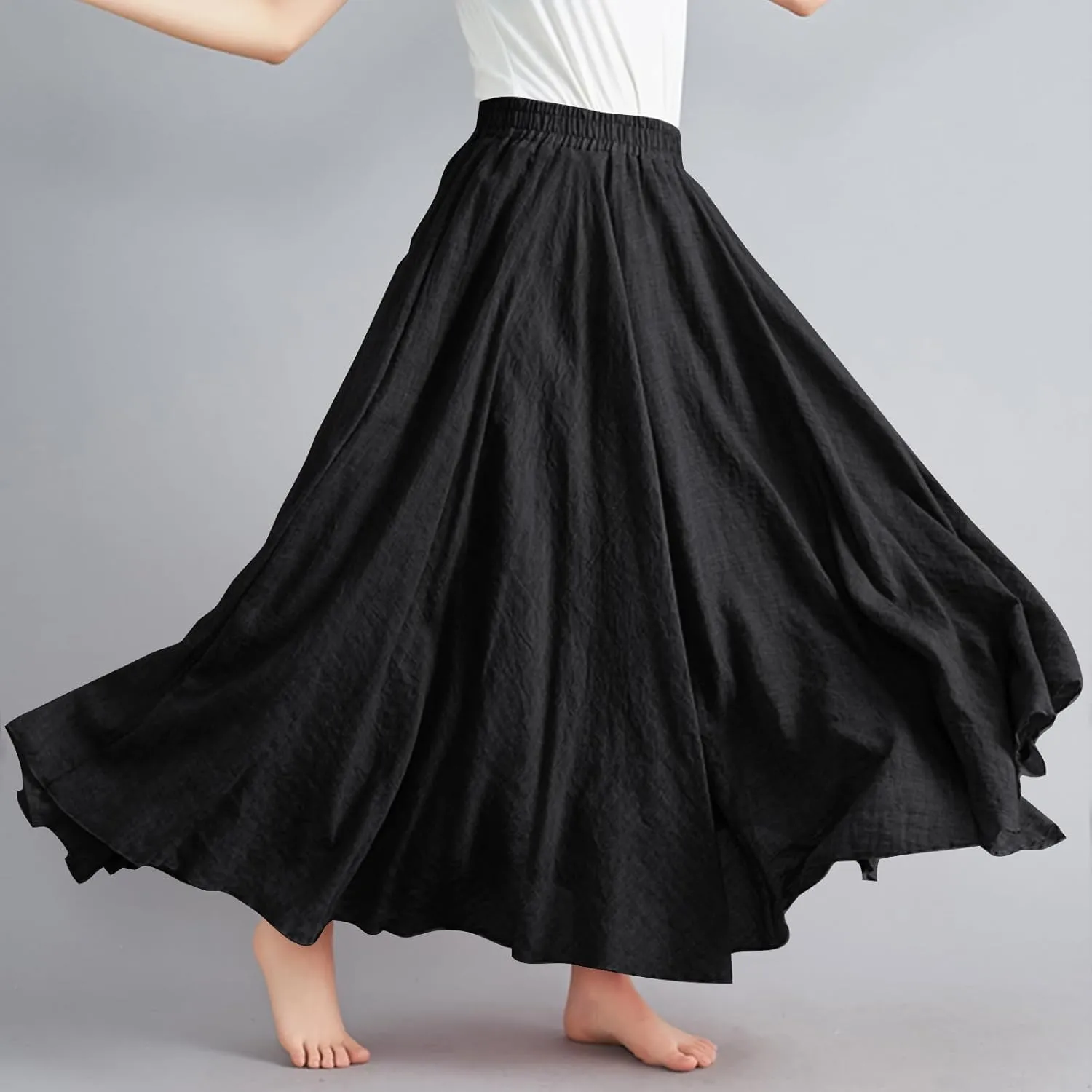Women's Skirts Plus Size Maxi Flowy Baggy Skirt High Waisted A Line Long Skirts Solid Color Comfort Skirt 2025 New