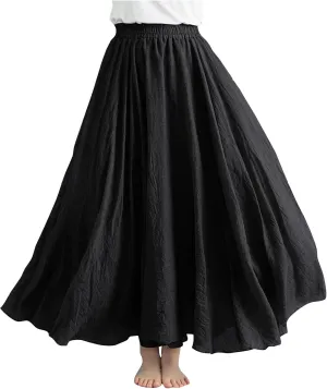 Women's Skirts Plus Size Maxi Flowy Baggy Skirt High Waisted A Line Long Skirts Solid Color Comfort Skirt 2025 New