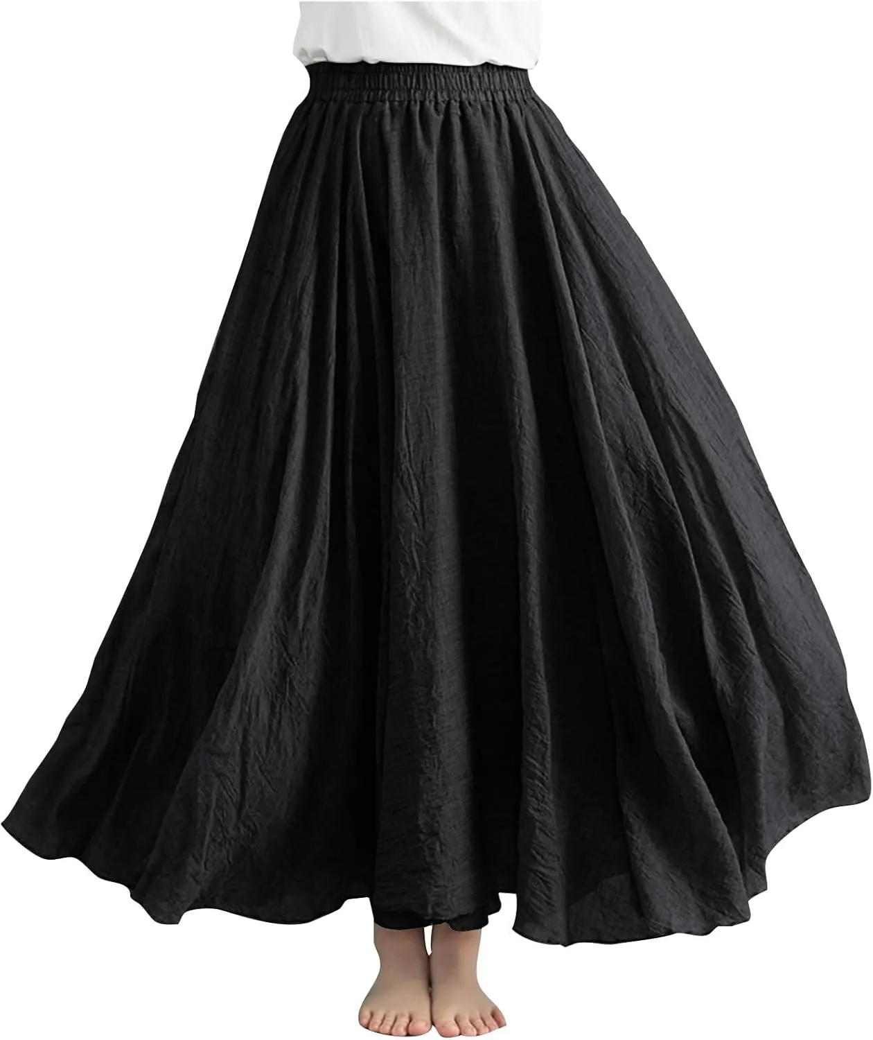Women's Skirts Plus Size Maxi Flowy Baggy Skirt High Waisted A Line Long Skirts Solid Color Comfort Skirt 2025 New