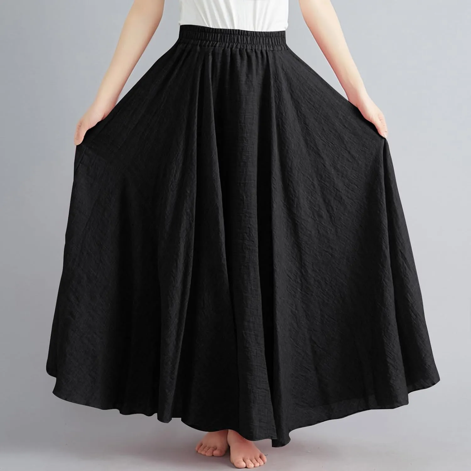 Women's Skirts Plus Size Maxi Flowy Baggy Skirt High Waisted A Line Long Skirts Solid Color Comfort Skirt 2025 New