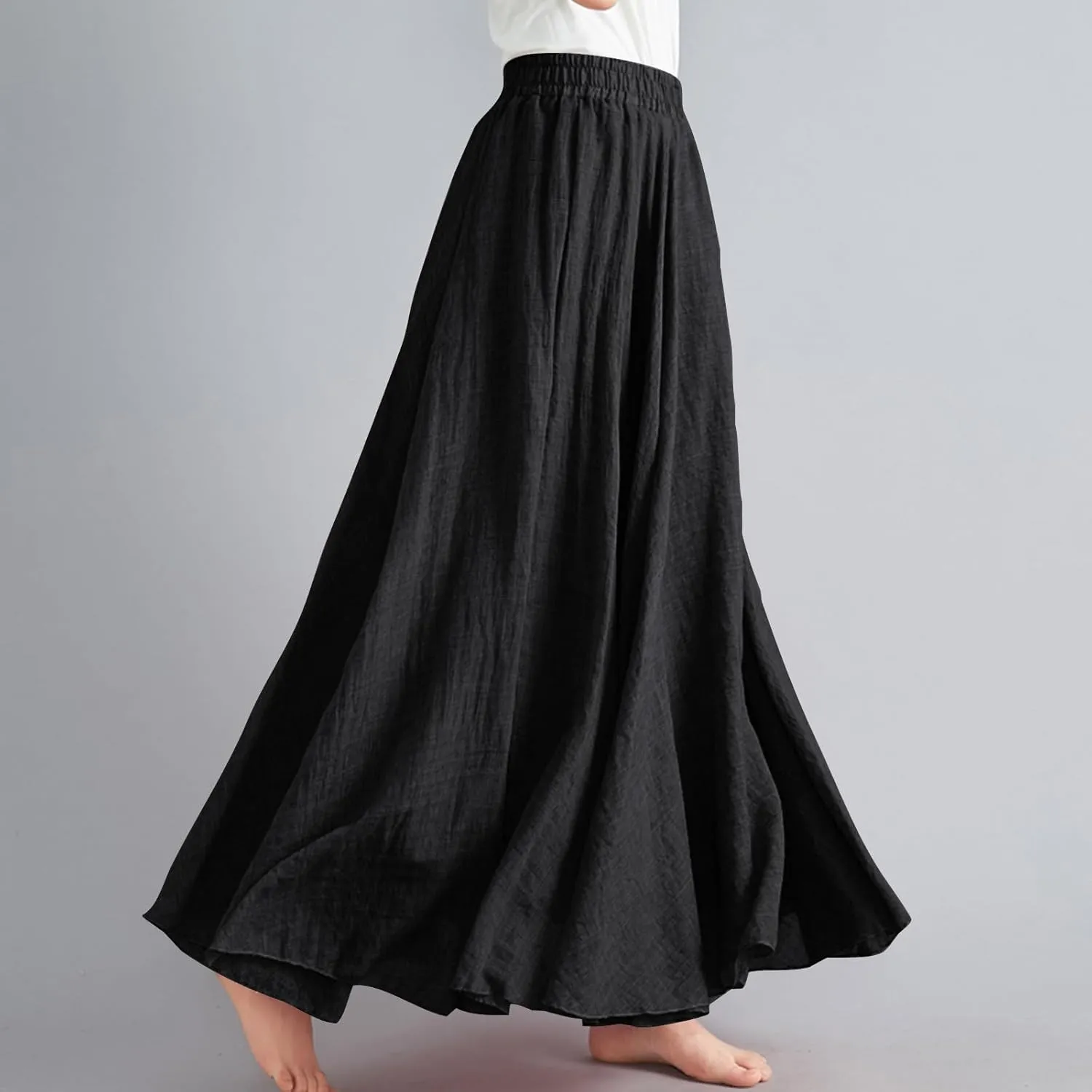 Women's Skirts Plus Size Maxi Flowy Baggy Skirt High Waisted A Line Long Skirts Solid Color Comfort Skirt 2025 New