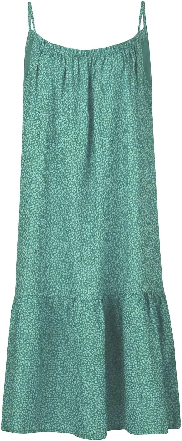 Women's Sundresses Sleeveless Beach Dress Knee Length Square Neck Loose Sundresses, S-3XL