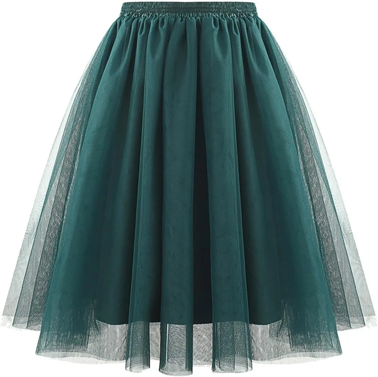 Women's Sundresses Summer Casual Loose Trendy Elastic High Waist Solid Color Party Dance Fluffy Mesh Tulle Skirts 2025, S-2XL