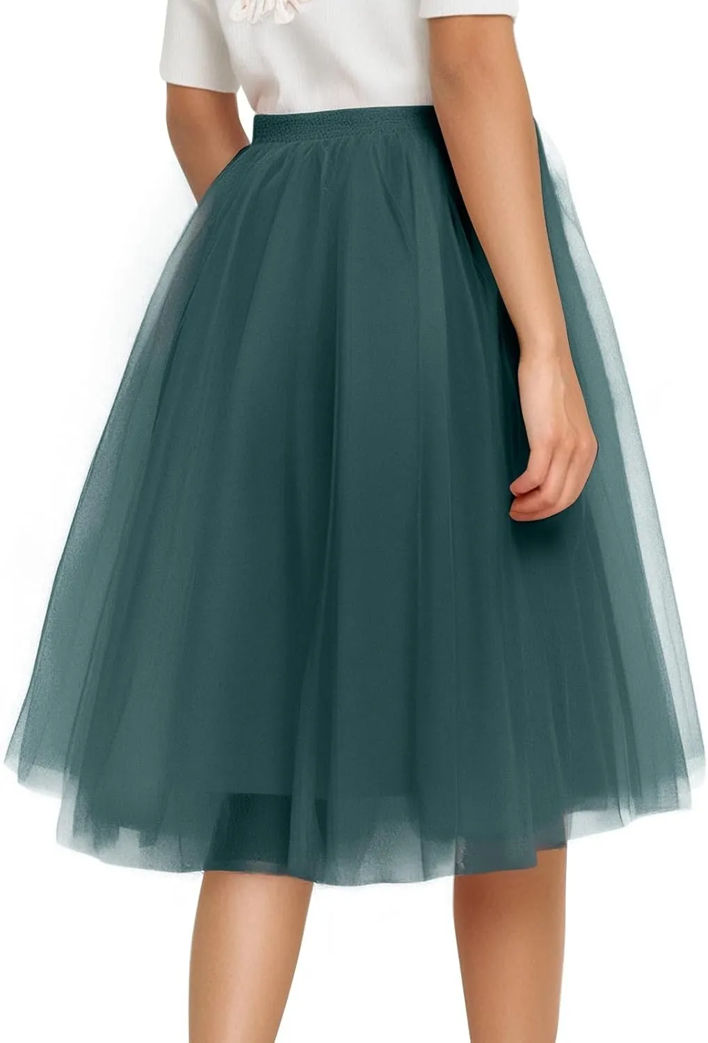 Women's Sundresses Summer Casual Loose Trendy Elastic High Waist Solid Color Party Dance Fluffy Mesh Tulle Skirts 2025, S-2XL