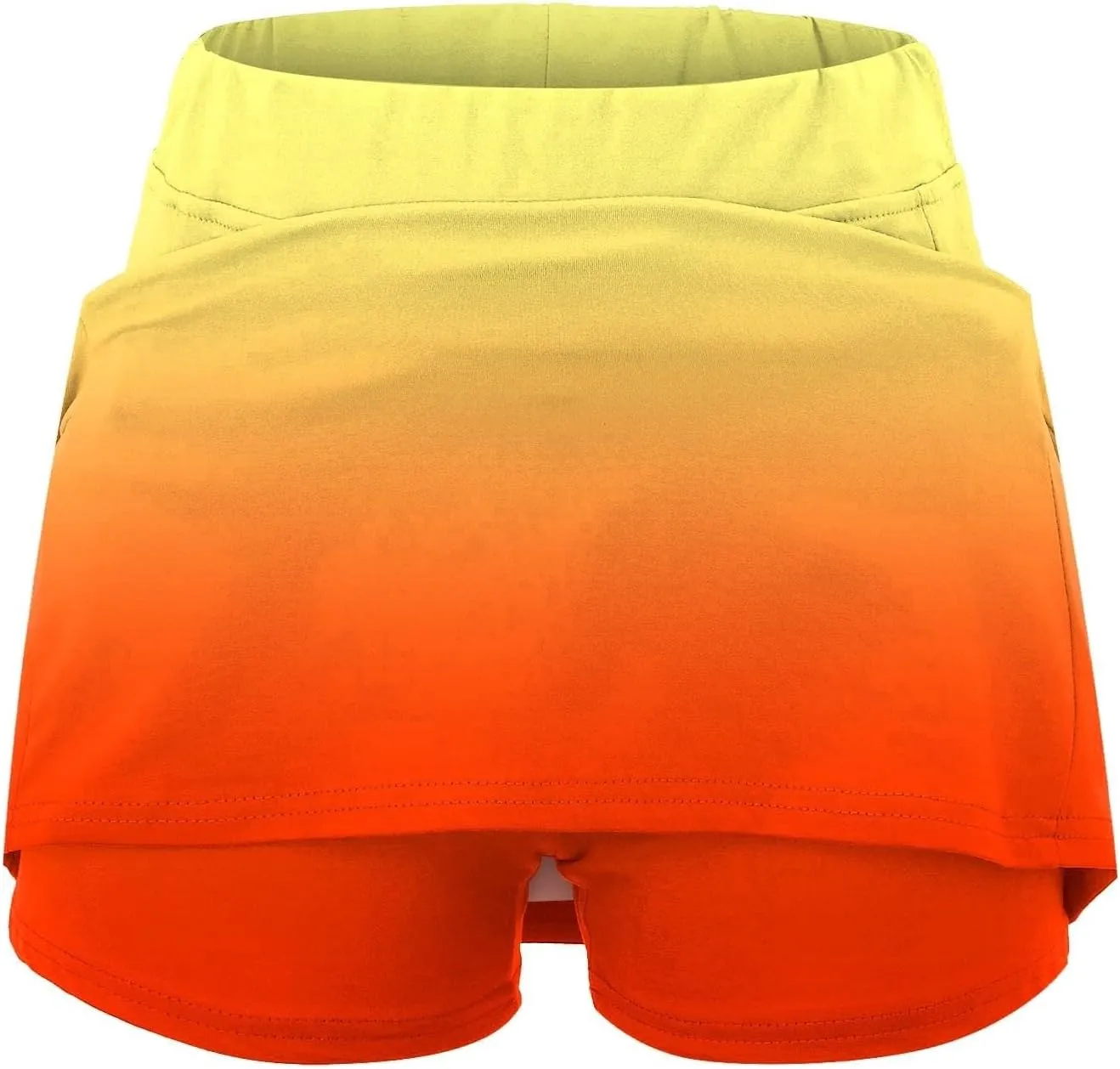 Women's Tennis Golf Skirts Gradient High Waisted Inner Shorts for Athletic Skorts with Pockets, S-5XL