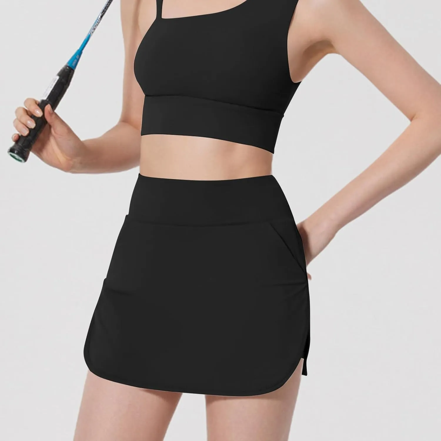 Womens Workout Skorts Trendy Casual Pencil Athletic Mini Skorts High Waist Tight Fitness Yoga Bodycon Tennis Skirts