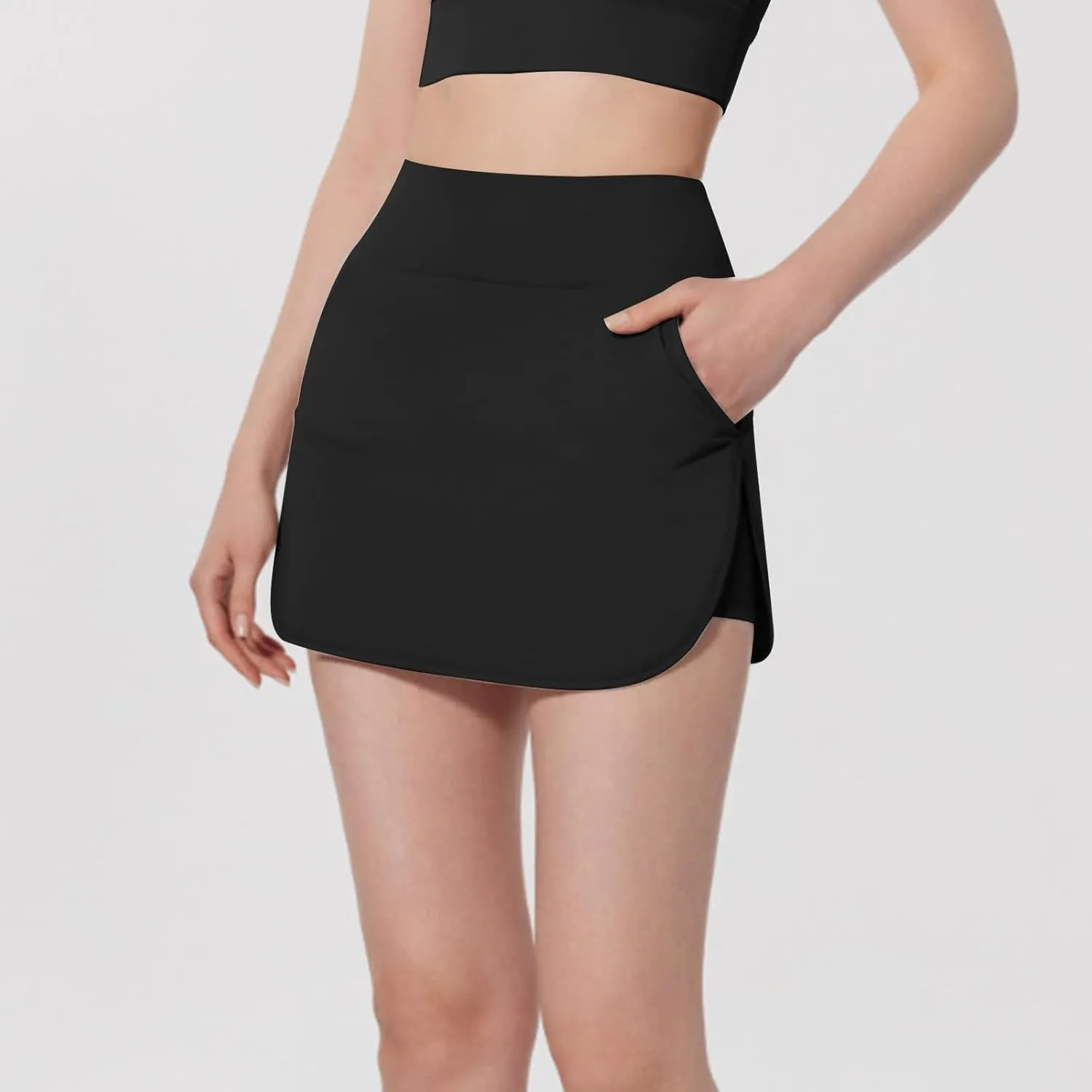 Womens Workout Skorts Trendy Casual Pencil Athletic Mini Skorts High Waist Tight Fitness Yoga Bodycon Tennis Skirts