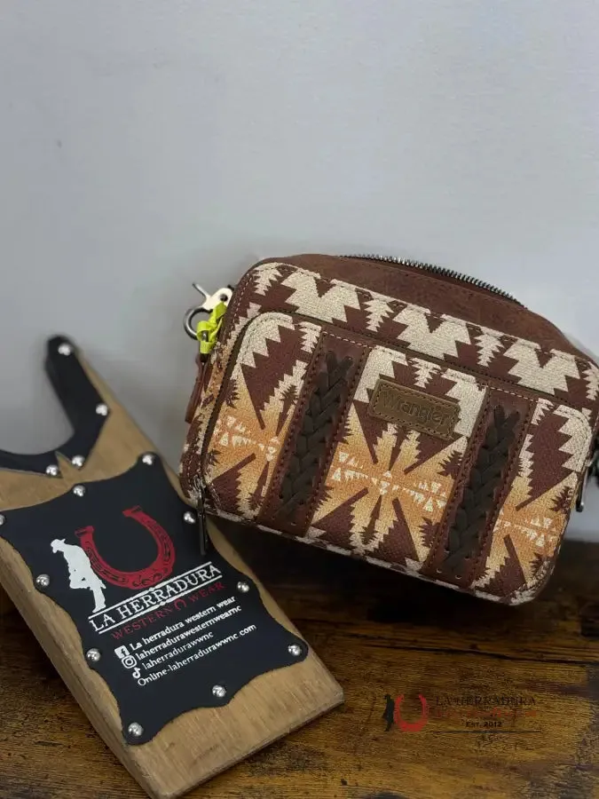 WRANGLER BROWN AZTEC CROSSBODY