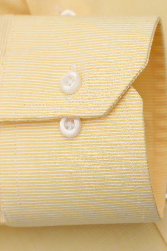 Yellow Fine Stripe Formal Shirt